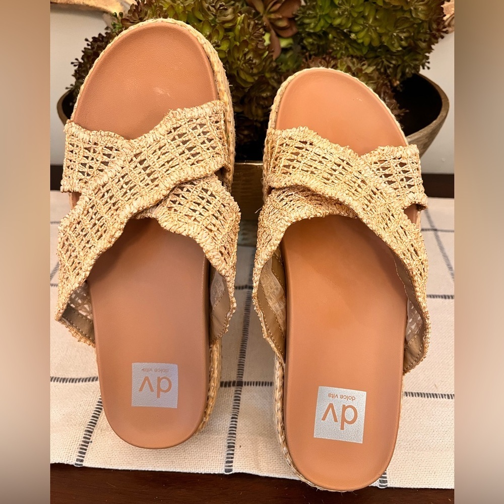 Dolce Vita Woven Slides Sandals Size 9 Summer Spring PERFECT Resort Vacay EUC